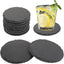 4 Inch Slate Drink Coaster Set Of 8 Black Stone Coasters Bulk Cup Coaster Set For Coffee Beer Mug Wine Glass Bar Home Round