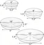 Hacaroa 24 Pack Clear Plant Saucer Drip Trays, 6/8/10/12 Inch Plastic Plant Trays Flower Pot Saucers for Indoor & Outdoor Plants, Round, 4 Sizes
