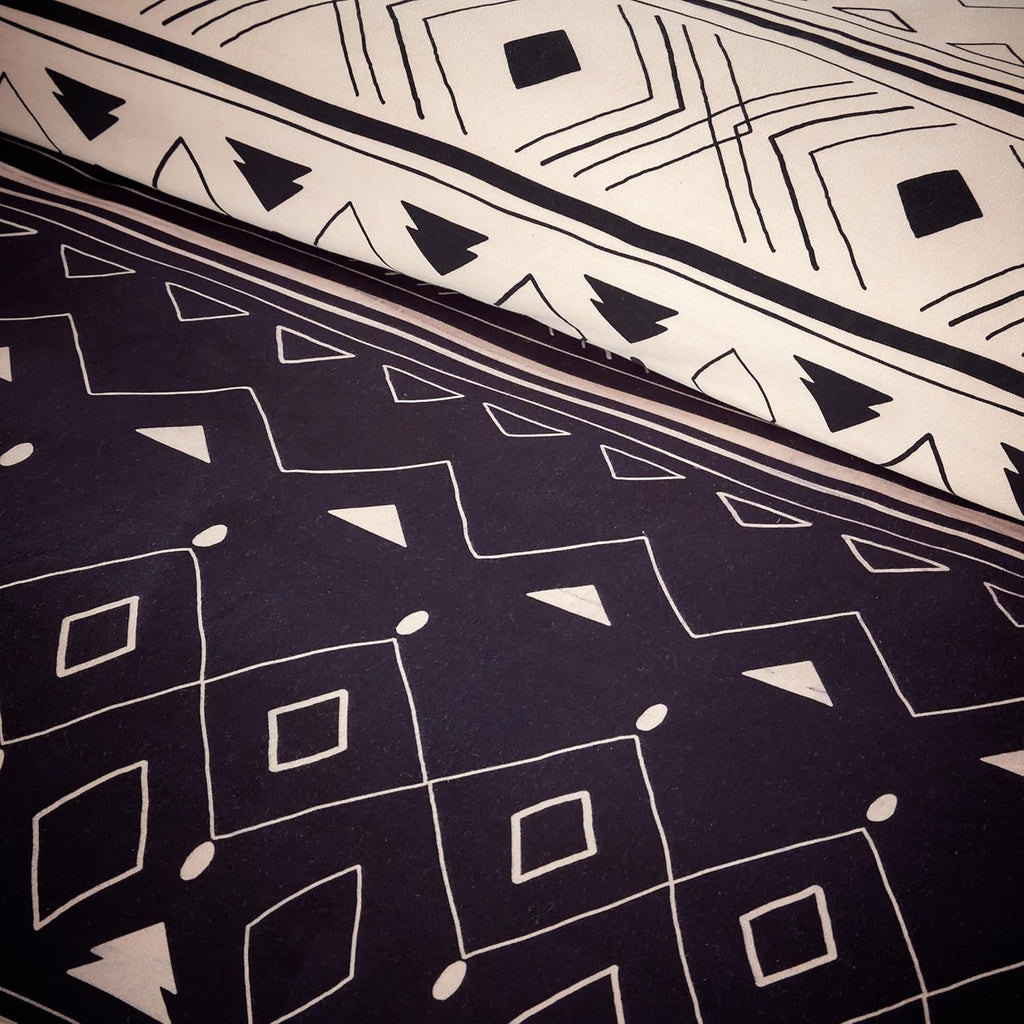Super Soft Flannel Duvet Cover Set Quilt Bedding Covers with Pillowcases Luxurious Colourful Checked Printed Design Reversible Pattern for Comfort Sleep, Oslo Black Double