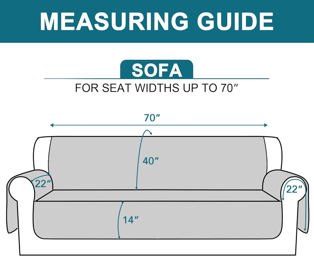 Sofa Cover 100% Waterproof Sofa Cover 3 seater Sofa Slipcovers Triple Non-Slip Couch Covers 3 Seater Washable Sofa Protector with Elastic Strap for Kids/Pets (Sofa 70", Khaki)