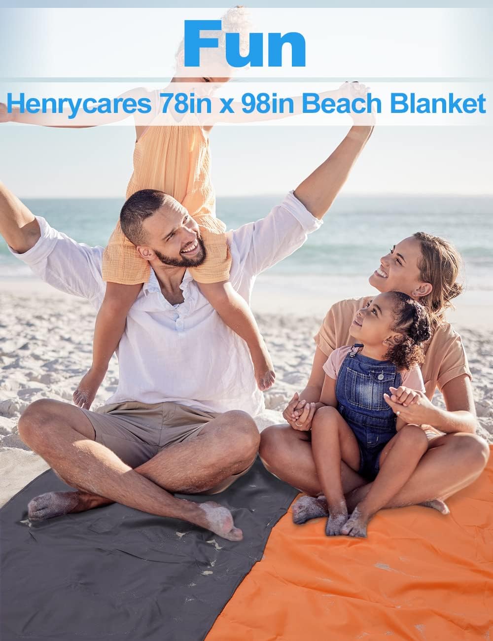Beach Blanket Picnic Blanket, Extra Large 250 x 200cm Sandproof Waterproof Beach Mat with 4 Stakes for 5-8 Adults, Summer Essentials Outdoor Blanket for Travel Camping Hiking Picnic (Pink) Secondary image