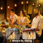 Outdoor String Lights Mains Powered, 25FT/7.6M Festoon Lights Outdoor with 12+1 Shatterproof G40 LED Bulbs, Waterproof Globe Garden Lights for Patio, Wedding, Party, Terrace, 2700K