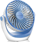 USB Desk Fan Table Fan with Strong Airflow & Quiet Operation, Portable Cooling Fan Speed Adjustable 360°Rotatable Head for Home Office Bedroom Table and Desktop