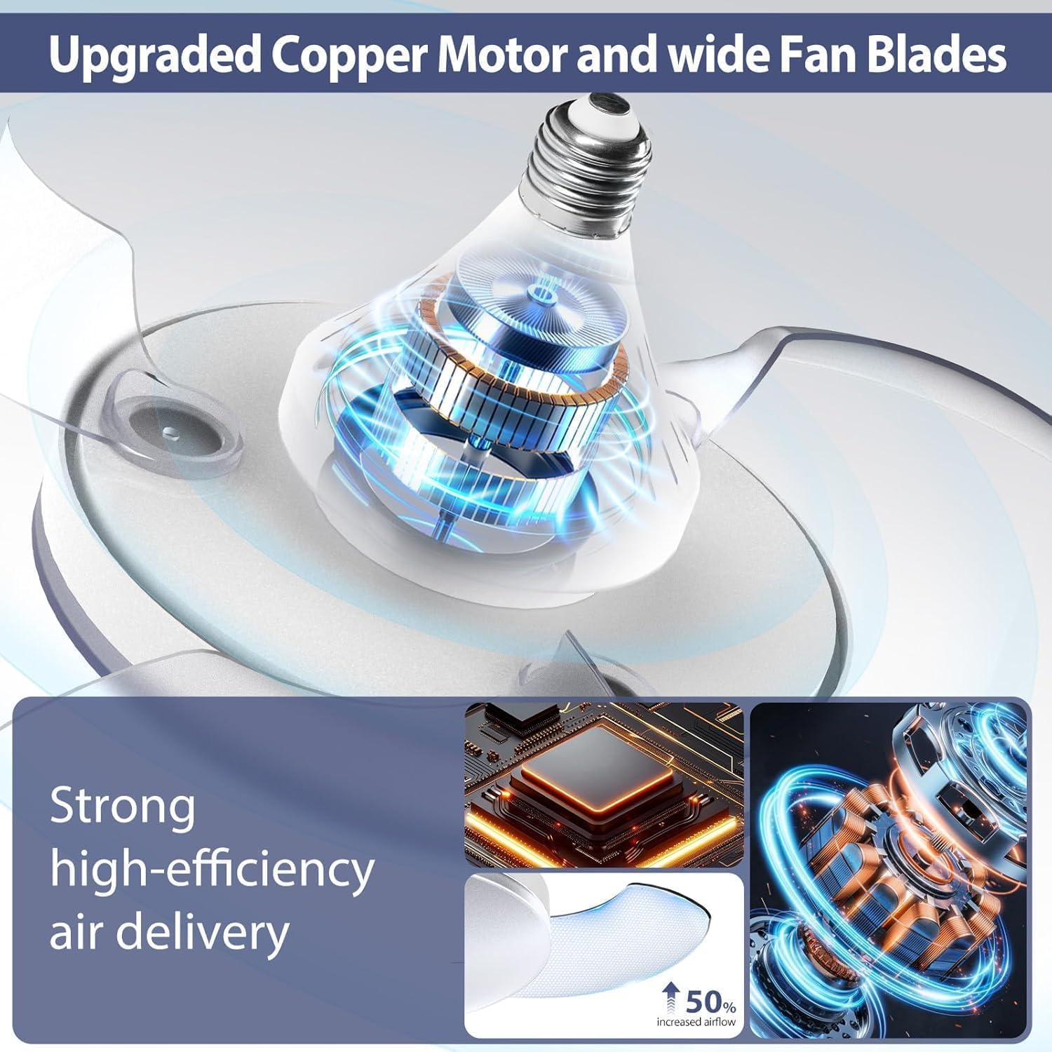 Ceiling Fans with Lights and Remote, 40W Retractable Modern Smart Ceiling Fan Upgraded Motor, 3 Colors 4 Wind Speeds, 3000-6500K Dimmable E27 Base LED Fan Light for Bedroom, Living Room Secondary image