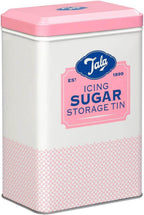 Originals Metal Pink and Cream Nostalgic Design Storage Tin, 18.5x18.5x19 cm | Holds a Full Bag of Icing Sugar | Stylish Kitchen Storage