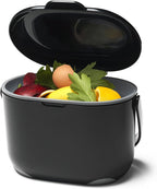 515630 2.5 Litre Kitchen Compost Caddy, Black/Grey, 2.5L