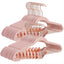 Set of 24 Velvet Hangers, Trouser Hangers for Clothes with Movable Clips and Rose Gold Hook, Non-Slip, Space-Saving, 42 cm Long, for Skirts, Dresses, Light Pink CRF14PK24