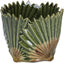 Antiqued Ceramic Fan Leaf Large Pot Cover By Gisela Graham