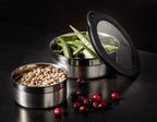RÖSLE Tin with Keep-Fresh Lid, High-Quality Tin for Storing Food, Hygienic and Tasteless, 18/10 Stainless Steel, Dishwasher-Safe, 12 cm