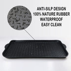 Boot Tray Shoe Organiser Soft Rubber Non Slip Washable Multipurpose Plant Rack Mat Plain Black Drip Container Floor Carpet Protection for Home Garden Indoor Outdoor Shed Garage - 71 x 39cm