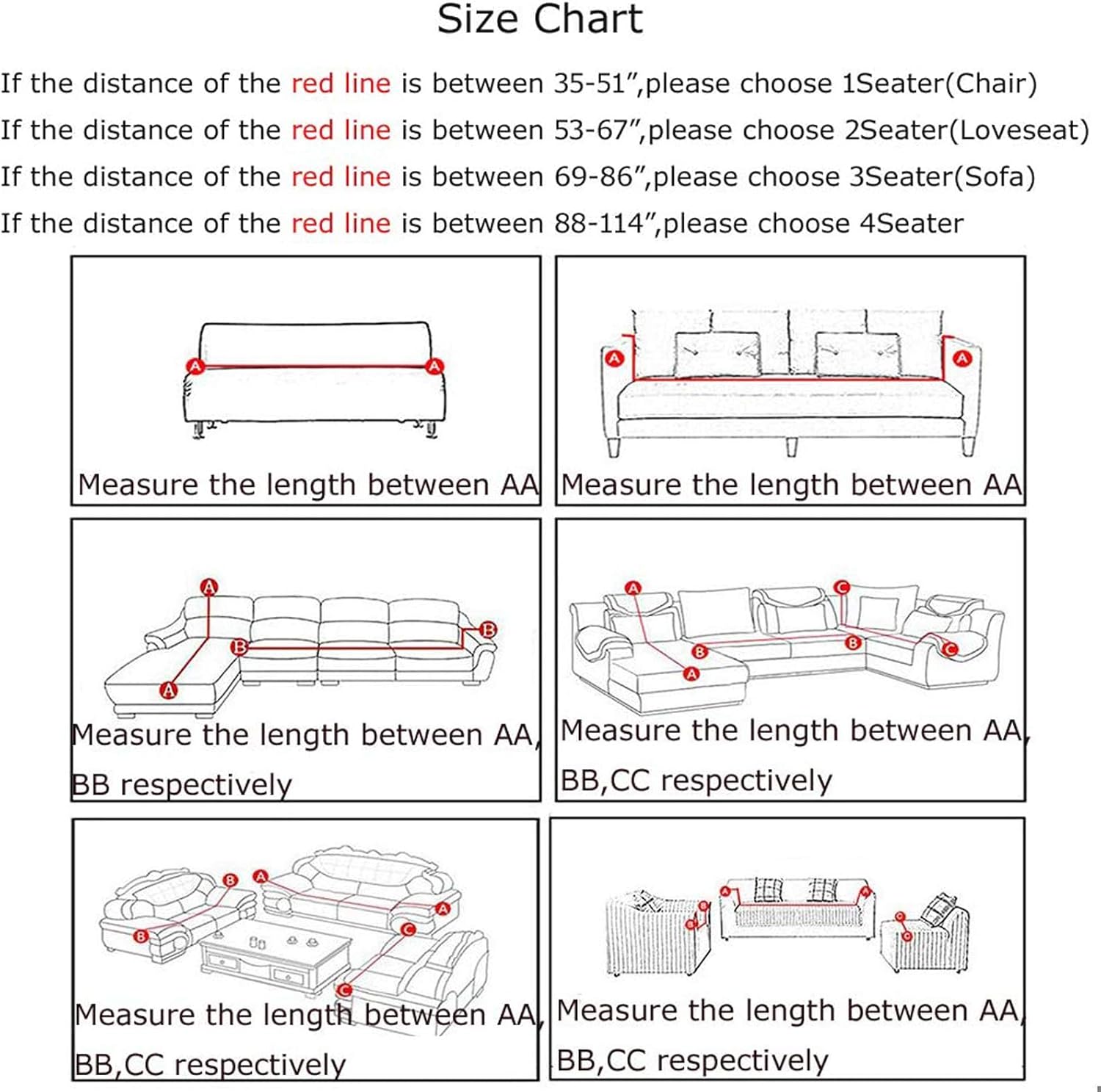 Stretch Sofa Coves, Polyester Spandex Printed Elastic Couch Sofa Slipcovers, 4 Seater Furniture Protector Covers, 88-114" Long with Anti-Slip Foam (DreamFlower)