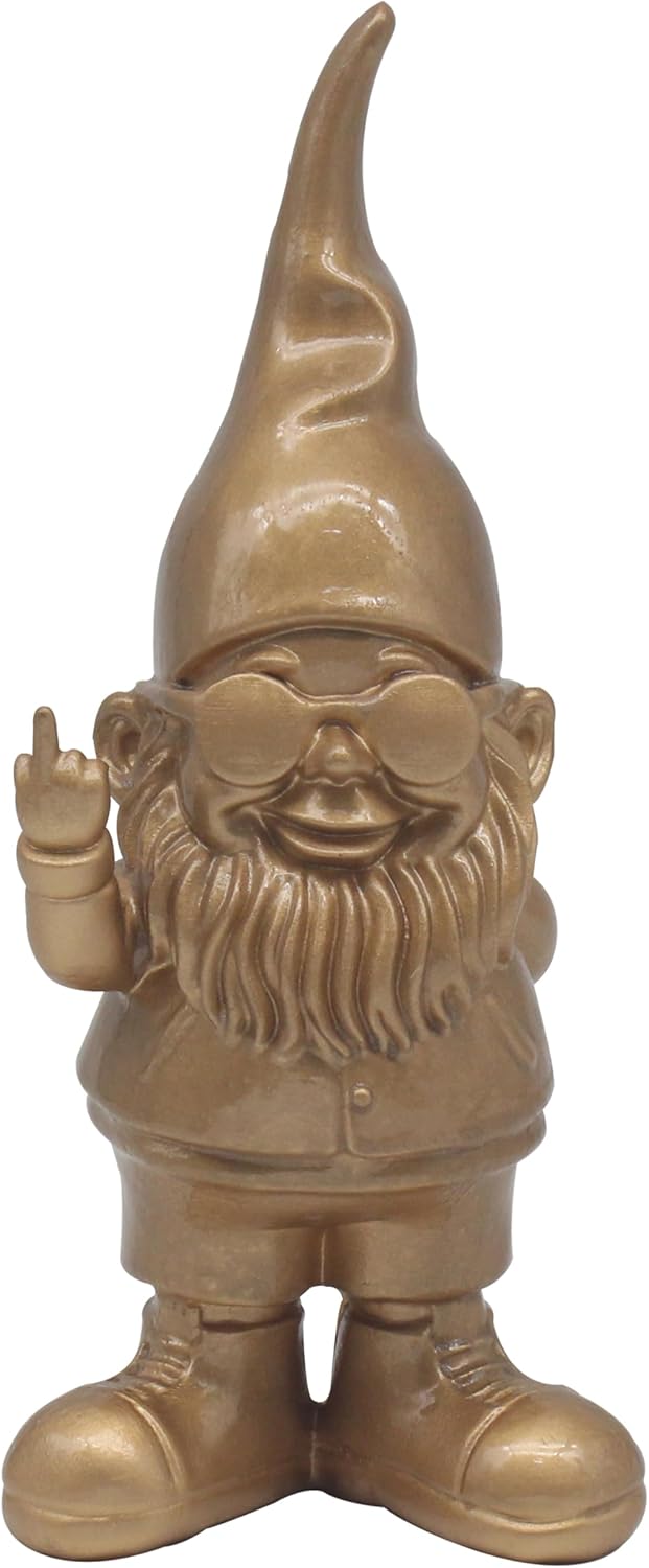 Lesser & Pavey Gnomes Behaving Badly Gold Figurines Statues For Home Decor | Ideal Ornaments Friendship Gifts For Women & Men | Lovely Table Centerpiece & Living Room Accessories Main image