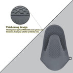 Oven Glove Thicken Silicone Pot Holder Mini Oven Mitt Heat Resistant Pinch Covers for Baking, Cooking, Bbq Grilling (grey)