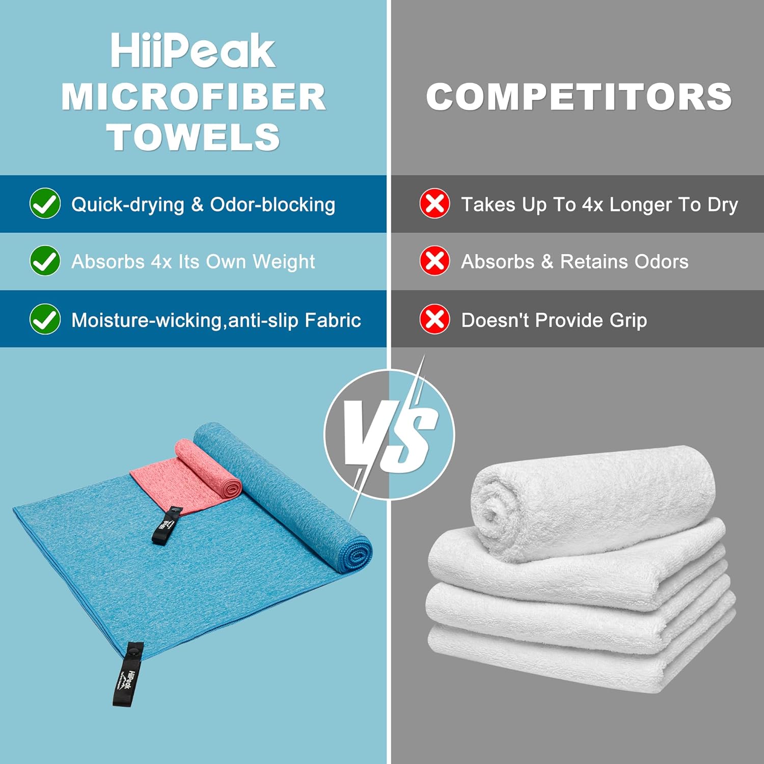 Large Microfibre Towel (180x90cm) Compact Camping Beach Towel Swim essentials - Quick Dry Lightweight Absorbent Sports Gym Yoga Swimming Hiking Drying Towel for Men,Women(Pink-1pack, X-Large)