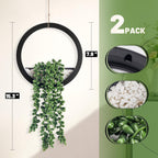 2 Pack Fake Plants Hanging Artificial Succulents Plants in Black Pots for Living Room Bathroom Accessories Boho Wall Decor