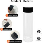 16 Pack 500ml 16oz Plastic Juice Bottles with Black Lids, Transparent Reusable Empty Drink Bottles Ideal for Water, Juice, Milk and Other Homemade Beverages