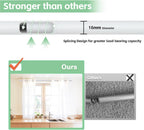 Curtain Poles for Eyelet Curtains Matt White, 16mm Voile Curtain Pole 76-117cm, Window Curtain Rod Metal Extendable with Adjustable Brackets for Bedroom, Living Room