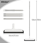 Floor Squeegee with Long Handle(50IN), Extendable Foam Squeegee Mop for Wet Room, Squidgy Shower Cleaner, Handled Floors Sweeper Water Wiper for Bathroom Kitchen Pool Pet Hair