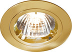 IP20 230V/12V GU10/MR16 Recessed Fixed Twist and Lock Aluminium Downlight, Brass