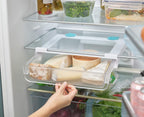 FridgeStore - Space Saving Under-shelf Storage Drawer Organiser, BPA free, Transparant/Turquoise, 31.3 cm