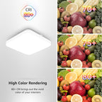 Ceiling Lights 24W, 2400lm Super Bright Square LED Ceiling Light, Daylight White 5000K, IP44 Waterproof Bathroom Light, for Office, Living Room, Bedroom, Kitchen, Hallway, Porch