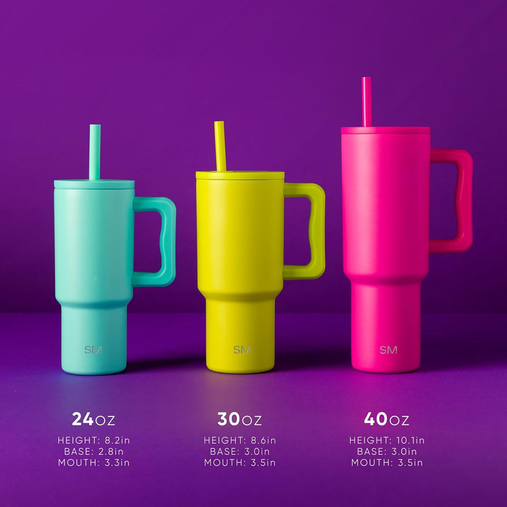 Kids 24 oz Tumbler with Handle and Silicone Straw Lid | Spill Proof and Leak Resistant | Reusable Stainless Steel Cup | Gift for Kids Boys Girls | Trek | 710ml | Almond Birch