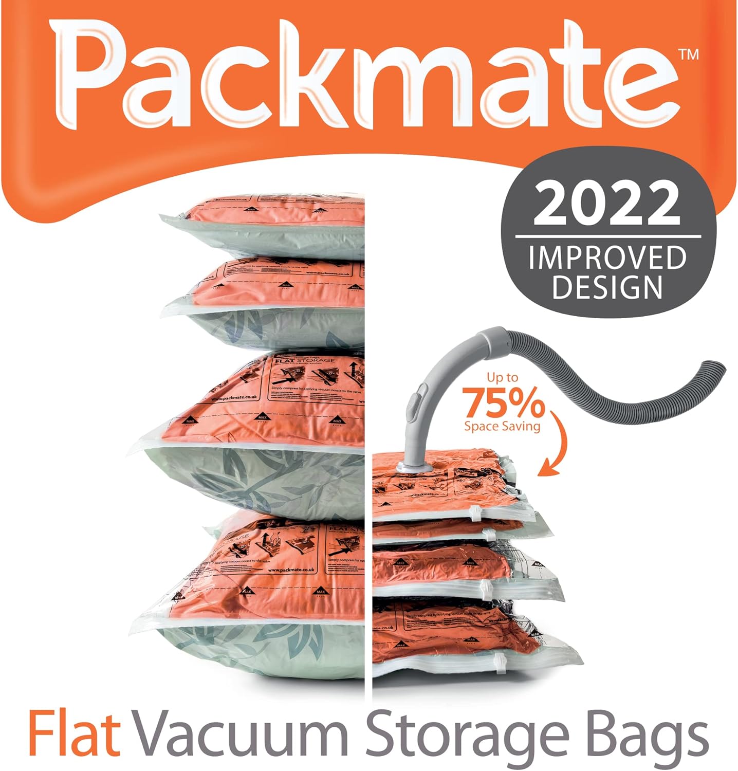 Packmate - 4 Medium 60 x 45cm Flat Vacuum Storage Bags Ð Ideal for Storing Baby Clothes, Pillows, Blankets, Towels and Much More Secondary image