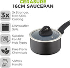 T80356 Cerasure 16 cm Saucepan with Non-Stick Coating, Suitable for all Hob Types, Graphite