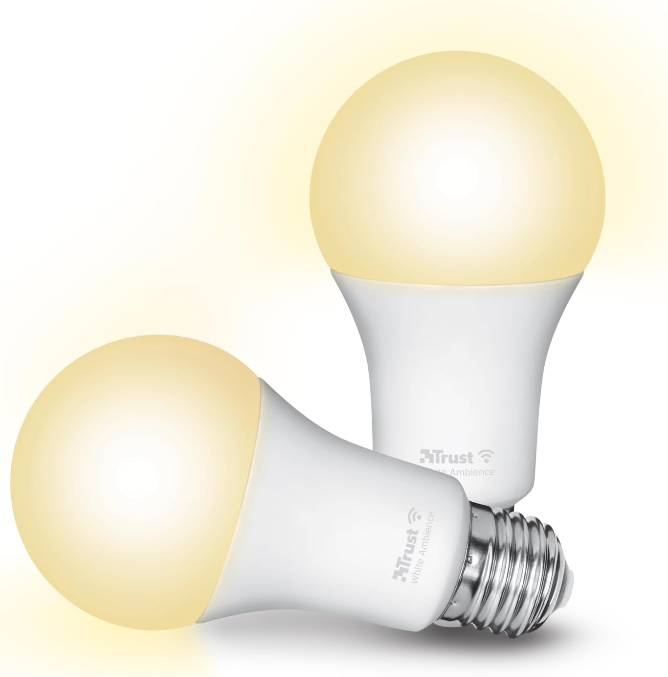 WiFi CCT - E27-71298-02 Smart Bulb, Dimmable LED Bulb, Works with Alexa and Google Home, No Hub, 2.4GHz WiFi Bulb, E27 Screw Bulb, Warm to Cool, White Ambience [Amazon Exclusive] - 2 Pack