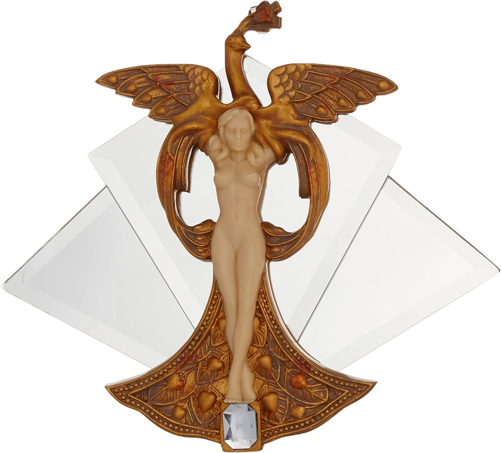 Design Toscano Art Nouveau Peacock Princess Mirrored Wall Sculpture