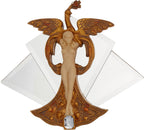 Design Toscano Art Nouveau Peacock Princess Mirrored Wall Sculpture