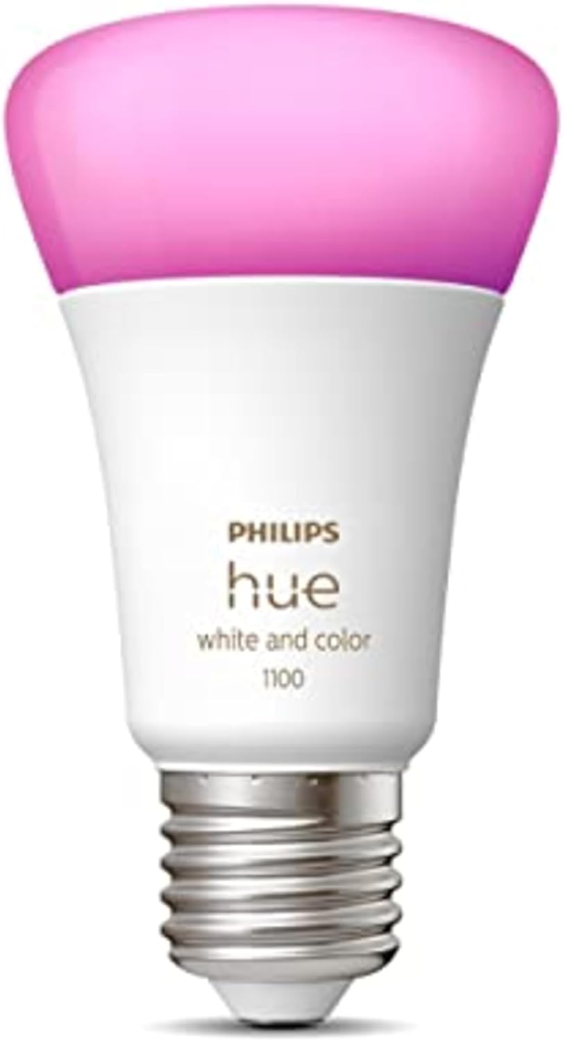 New White and Colour Ambiance Smart Light Bulb 75W - 1100 Lumen [E27 Edison Screw] with Bluetooth. Works with Alexa, Google Assistant and Apple Homekit.
