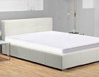 100% Waterproof Mattress Protector - 30 Cm Deep Stretch Skirt – Double (137x190) Cm Terry Towel Mattress Topper – Anti Allergy and Breathable Fitted Mattress Cover..(Double(137x190+30) Cm)