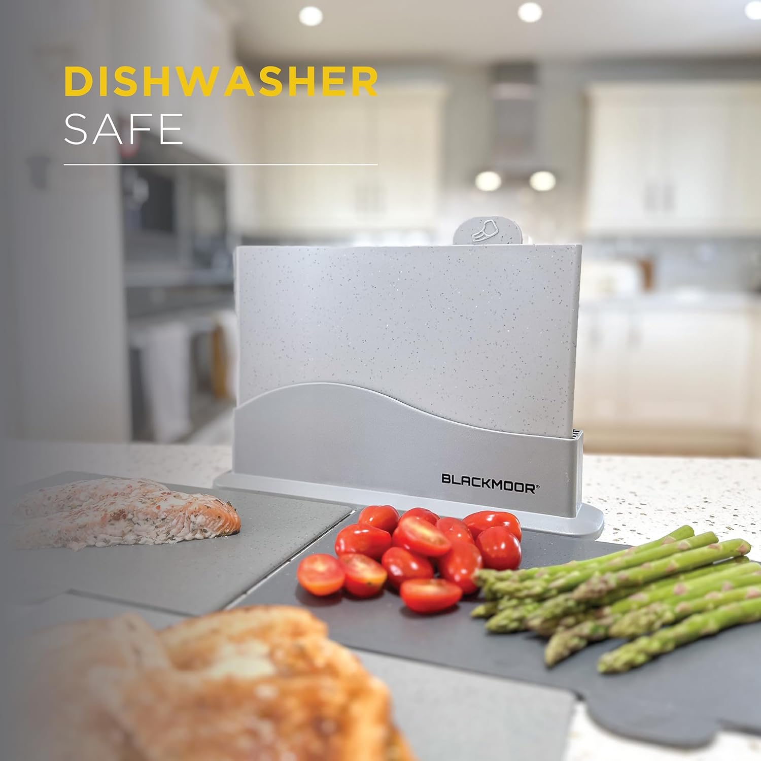 Blackmoor Grey Chopping Board Set of 4 / Versatile and Durable Chopping Boards for Kitchen/Cutting Meat, Fish, Vegetables, Hot Foods and More/Dishwasher Safe