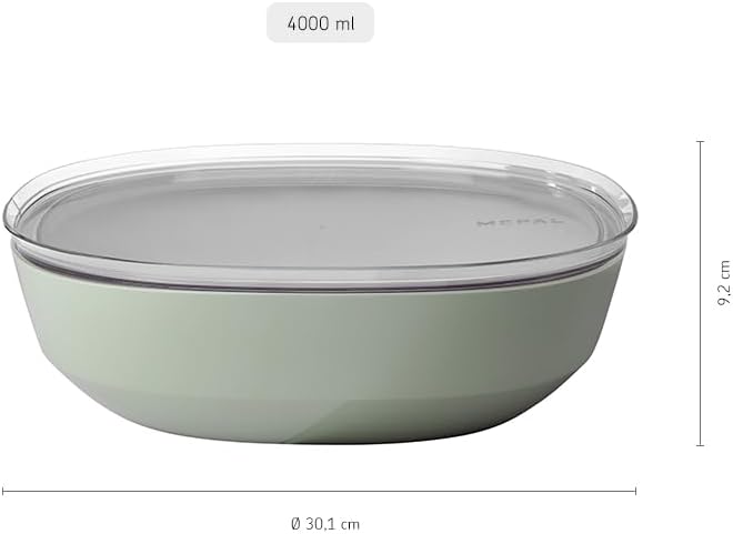Serving Bowl with lid Silueta - Dishwasher & Microwave Resistant - Salad Bowl - Tapas Bowls - Tableware - 4000 ml - Nordic White