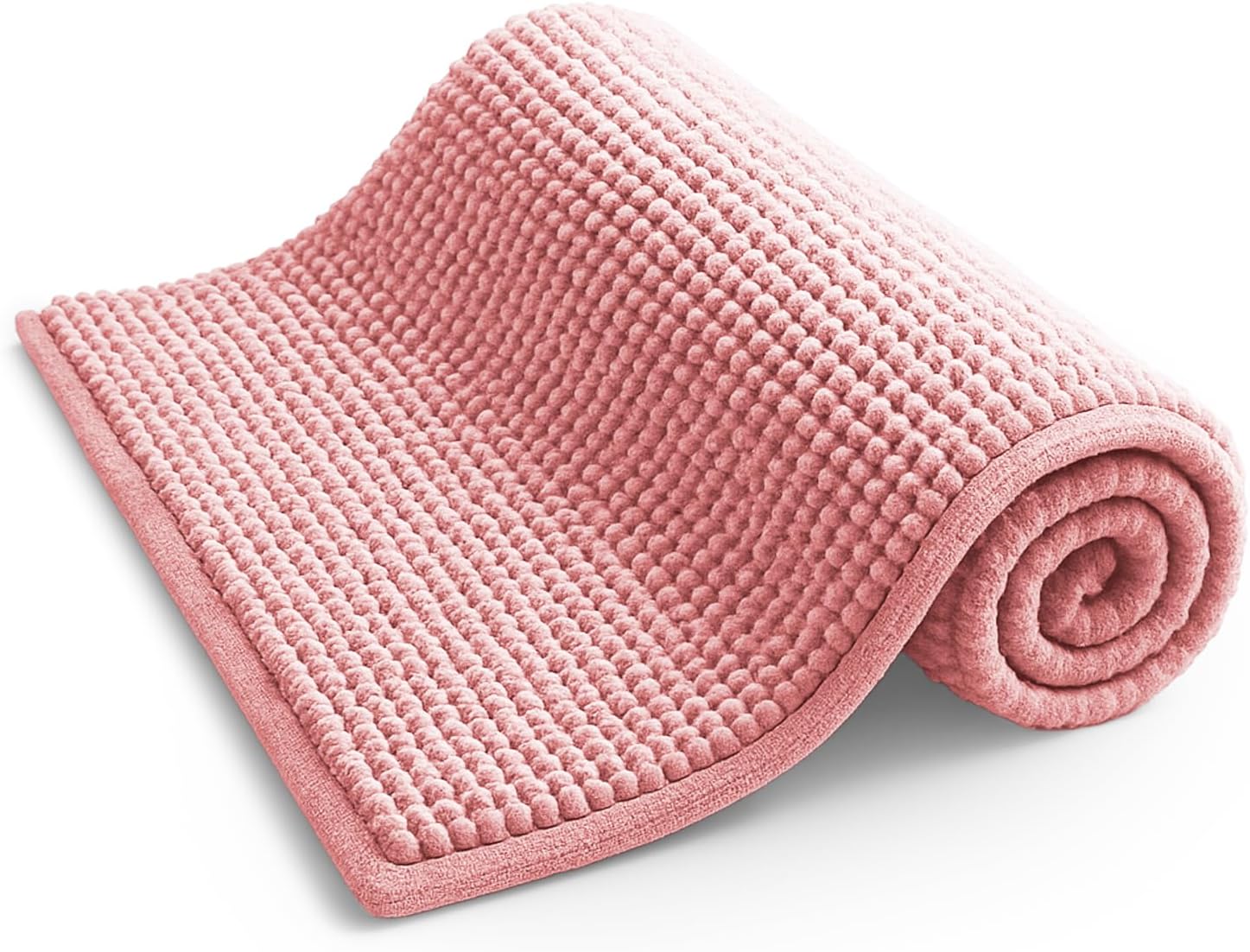 Non-Slip Microfibre Bath & Toilet Mat - Soft, Plush & Comfortable Rug with Machine Washable Design - Water Absorbent & Quick Drying to Keep Bathroom & Home Hygienic & Clean - (40x60cm) Pink