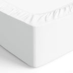 Bedding Jersey Cotton Small Single Fitted Sheet with 12 inch (30 cm) Deep Pocket, 80 x 200 cm, White