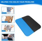 TOEVE Large Gel Seat Cushion For Long Sitting With Non-Slip Covers,Soft & Breathable For Chair,Gaming,Car,Office,Desk Chair and Wheelchair,Office Pads (45 x 45cm-Grey) (40 x 35 x 2.5 cm-Blue)
