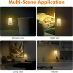 GD103UK-1 Night Light Plug in Wall with Dusk to Dawn Photocell Sensor, 4 Levels Brightness Adjustable, Night Light Kids for Children's Room, Hallway, Bedrooms, Garage, Warm White