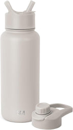 Simple Modern Water Bottle with Straw and Chug Lid | Insulated Stainless Steel Bottle for Sports Gym | Summit Collection | 950ml | Almond Birch