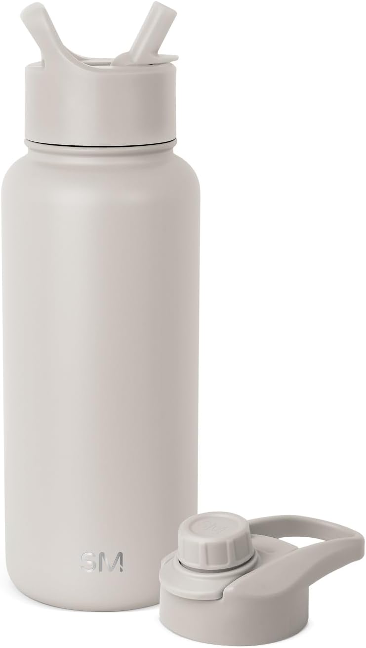 Simple Modern Water Bottle with Straw and Chug Lid | Insulated Stainless Steel Bottle for Sports Gym | Summit Collection | 950ml | Almond Birch