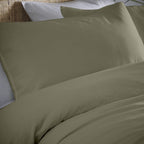 Cassia - Relaxed Cotton Duvet Cover Set, 100%, Khaki, Single