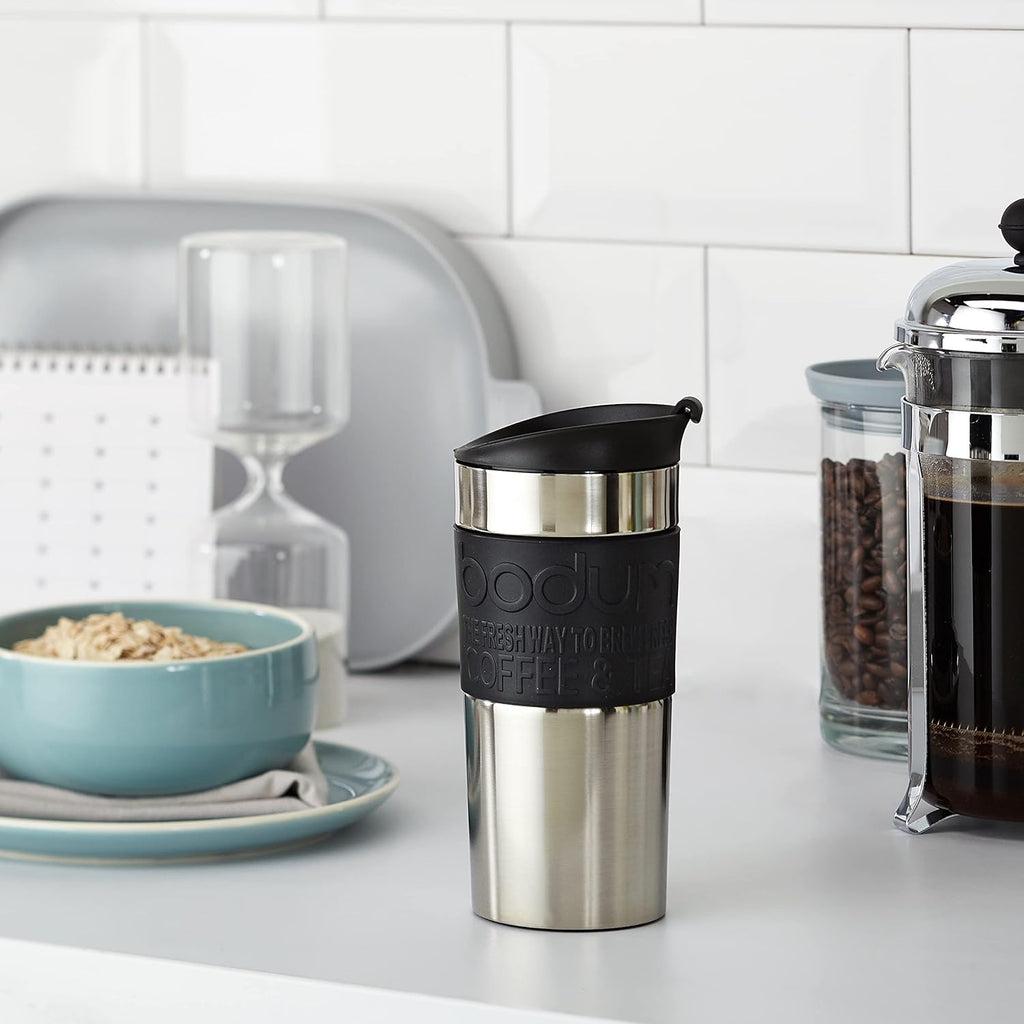 11068-01 Travel Mug Vacuum with flip top lid, Black, Small, 0.35 l, 12 oz, Pack of 1