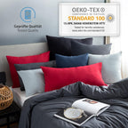 Komfortec 100% cotton cushion covers, set of 2, 80 x 80 cm, super soft premium jersey pillowcase, 150 g/m², cushion cover, grey