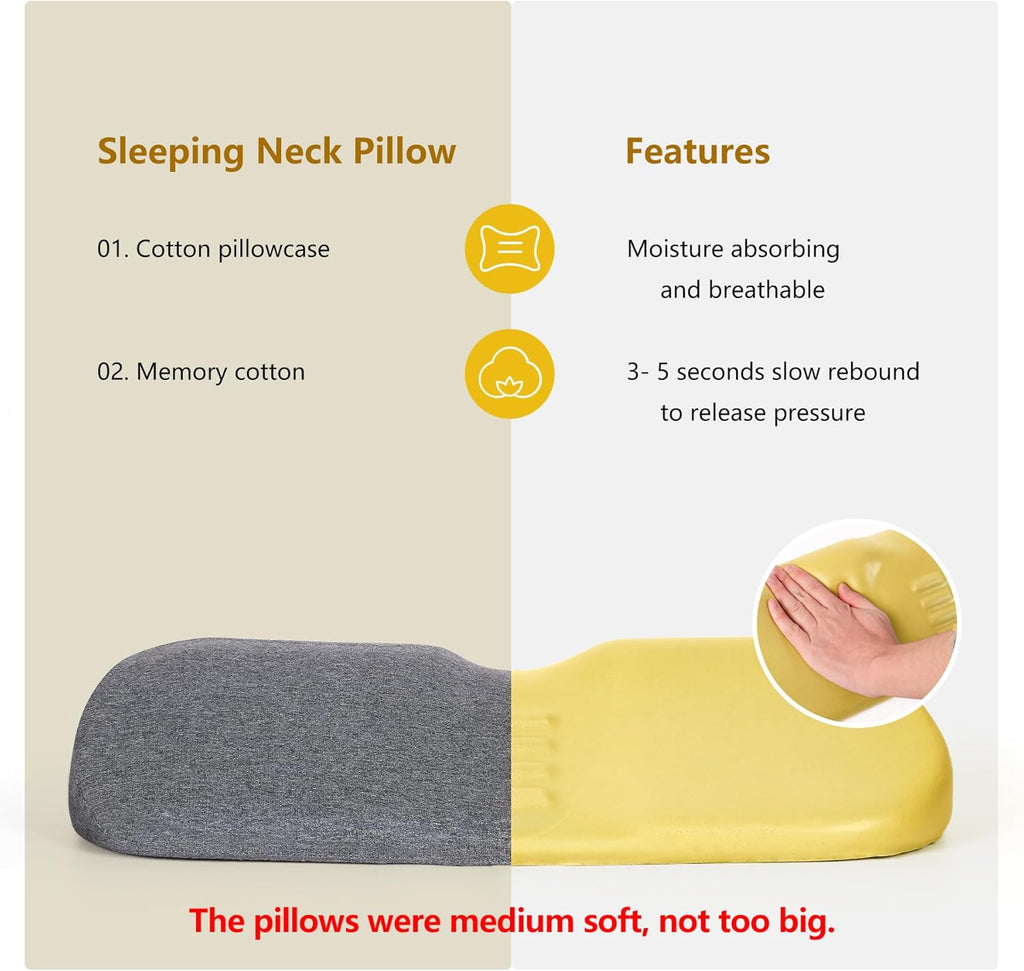 Cervical Neck Pillows for Pain Relief Sleeping, High-Density Memory Foam Neck Bolster Pillow for Stiff Pain Relief, Neck Support Pillow Neck Roll Pillow for Bed Pillow (Dark Gray)