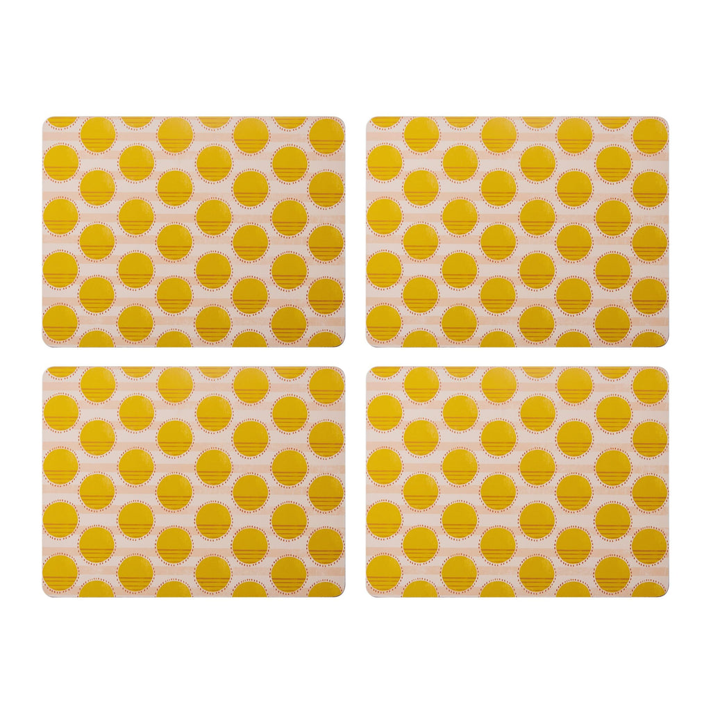 Creative Tops Spots Print Set of 4 Premium Placemats, Heat, Slip, Stain-Resistant, Cork Back, Easy To Clean, Printed Kitchen and Dining Lightweight Placemats