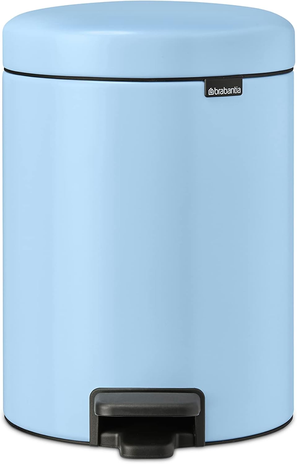 NewIcon Pedal Bin 5L - Small Waste Bin for Bathroom or Toilet - Soft Closing Lid - Light Pedal Operation - with Removable Inner Bucket - Non-Slip Base - Dreamy Blue - 21 x 27 x 29 cm