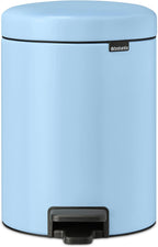 NewIcon Pedal Bin 5L - Small Waste Bin for Bathroom or Toilet - Soft Closing Lid - Light Pedal Operation - with Removable Inner Bucket - Non-Slip Base - Dreamy Blue - 21 x 27 x 29 cm