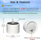 6 Pack Cool White Solar Powered Flameless Tealights, Rechargeable Outdoor Waterproof LED Flickering Electric Solar Tea Light Candles Flicker Fake LED Votive Candle Bulk for Outside Decorations