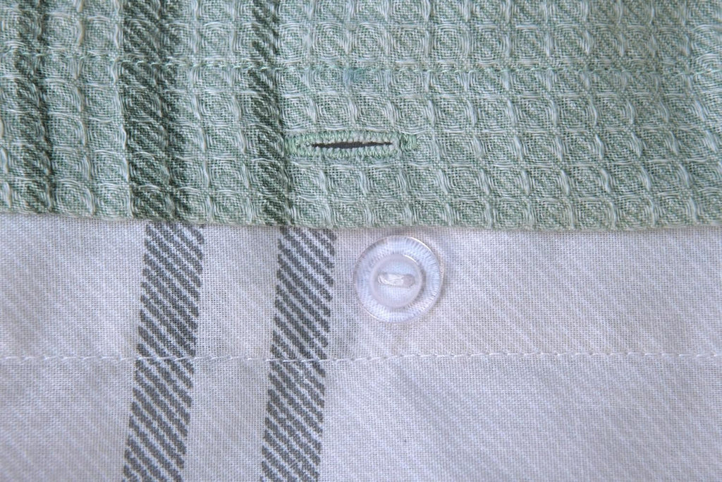 Waffle Green Check Reversible Duvet Cover Quilt Pillow Cases Bedding Set Soft Easy Care- Double (200cm x 200cm